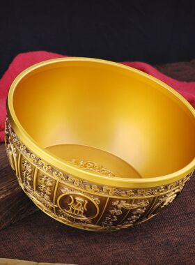 纯黄铜聚宝盆摆件家居摆件