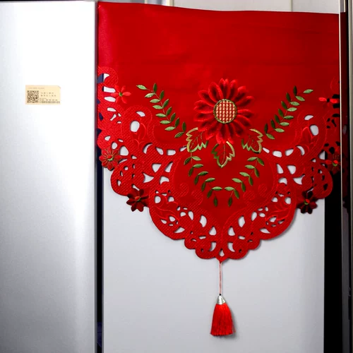 Пылезащитная ткань, праздничнная красная пылезащитная крышка, с вышивкой