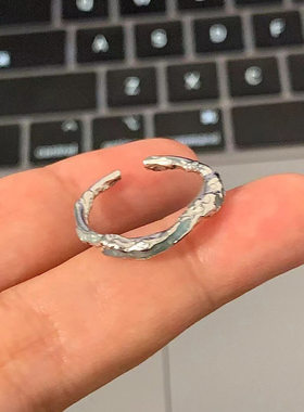 简约潮汐海岸线素圈戒指女