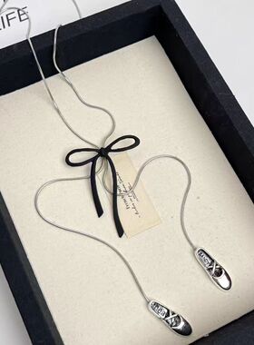 长款高级感芭蕾舞鞋蝴蝶结项链女冷淡风轻奢小众毛衣链百搭配饰品