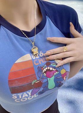 新品黄色爆款海绵宝宝项链