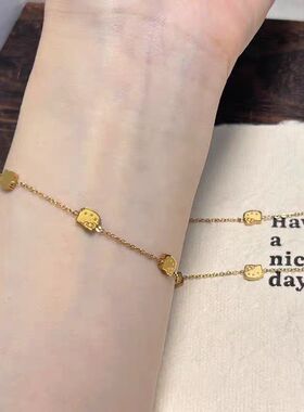 复古黄色kt猫手链女高颜值