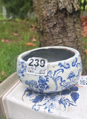 中式透气复古花盆青花瓷创意个性小花盆手绘陶瓷清仓多肉粗陶透气