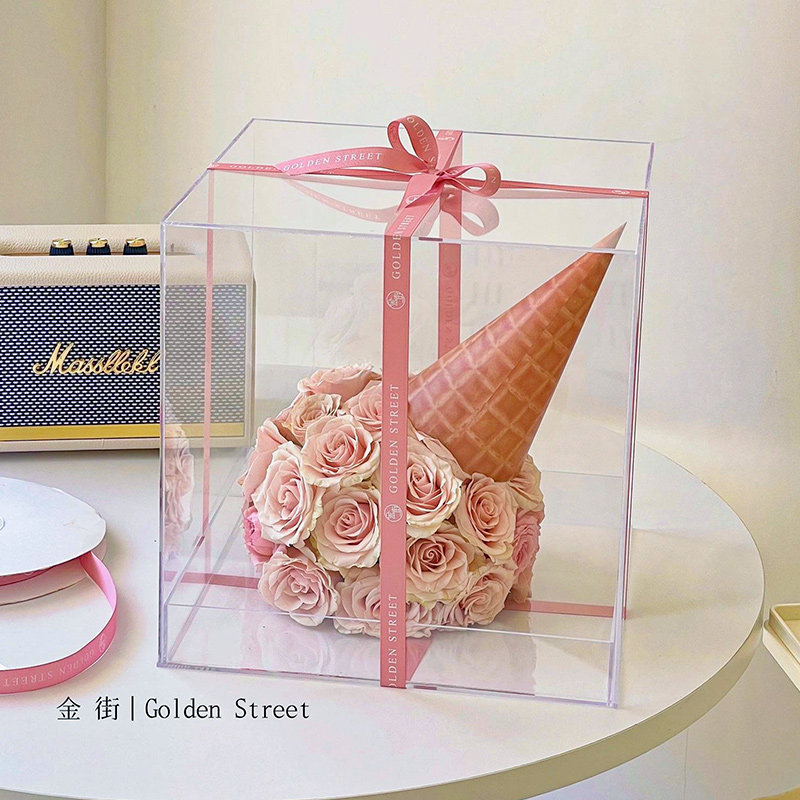 透明亚克力花盒加厚塑料鲜花束包装空盒子礼品礼物蛋糕盒手工diy,淘宝优惠券,粉丝福利购,淘宝优惠卷