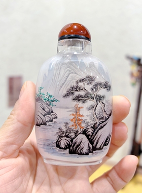 匠心独韵衡水内画鼻烟壶新年手工绘画特色收藏送礼山水访友图