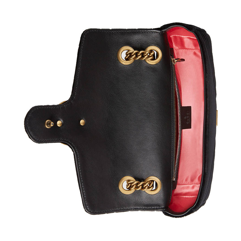 gucci /古驰女士丝绒双g链条包 银泰百货精品女士包袋