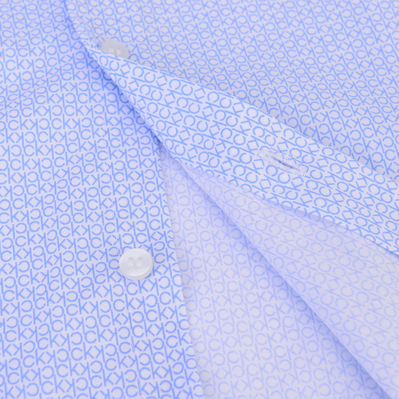 calvin klein男士天蓝色长袖衬衫 银泰百货精品衬衫