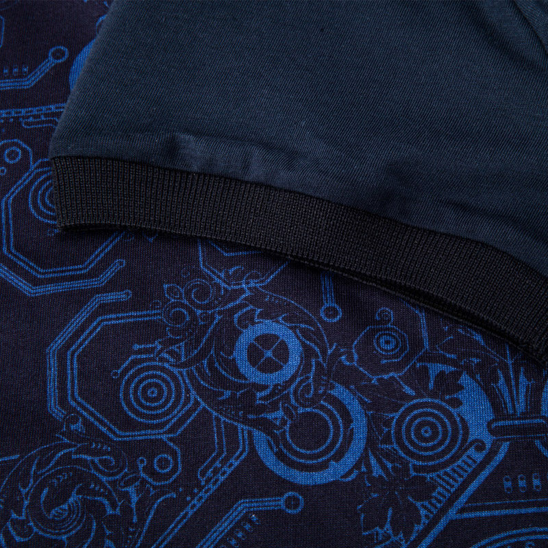 versace jeans深蓝色印花前后t恤 银泰百货精品T恤