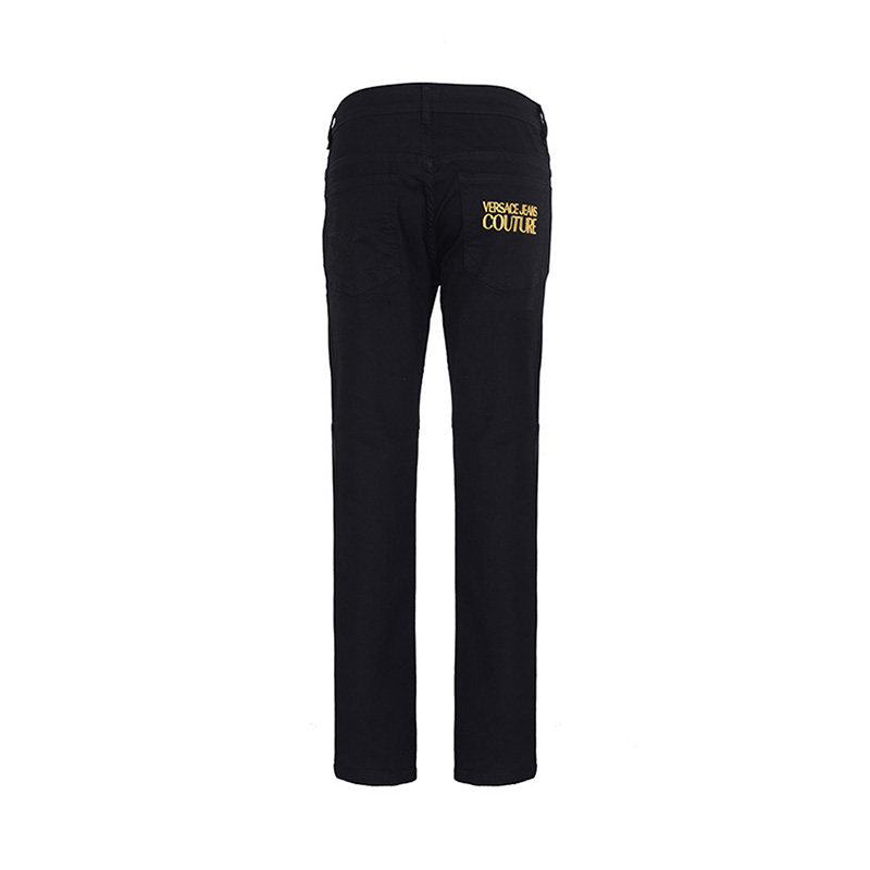 范思哲男士黑色简约休闲牛仔裤 银泰百货精品牛仔裤