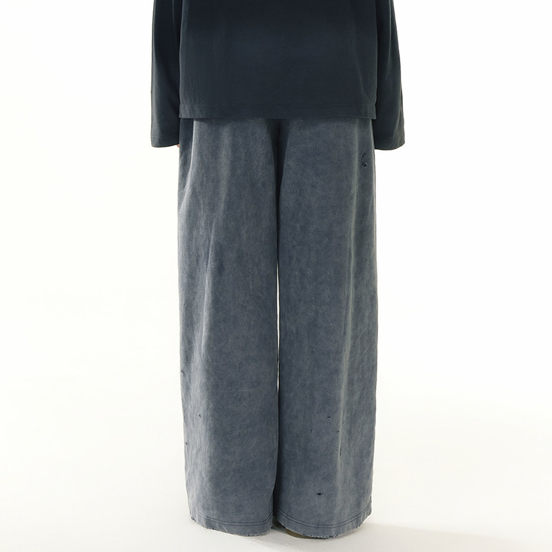 ANDREA MARTIN 春季新款女士磨破贴布绣抽绳灰色卫裤 银泰301489,淘宝优惠券,粉丝福利购,淘宝优惠卷