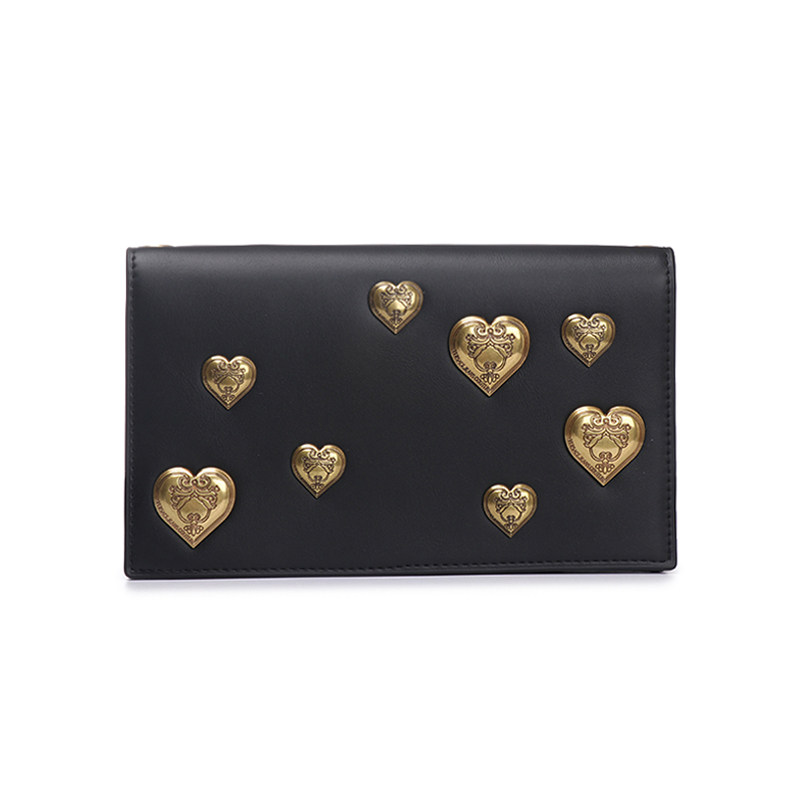 范思哲女士心形装饰长款单肩包 银泰百货精品女士包袋