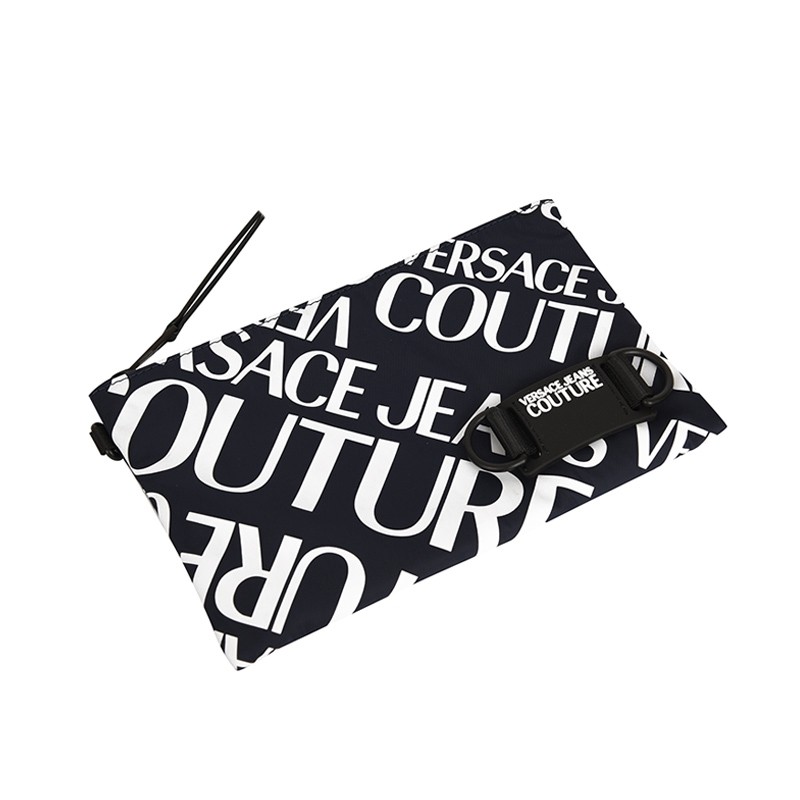 范思哲男士白色logo中号手拿包 银泰百货精品男士包袋