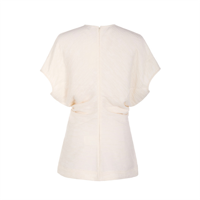 TOTEME Spring and Summer New Women's Solid Color Elegant Short-Sleeved Top Intime Department Store Boutique 301574