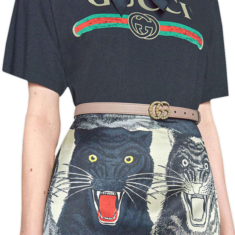 gucci /古驰g灰粉色板扣皮带腰带 银泰百货精品腰带/皮带/腰链