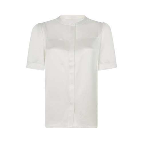 【折扣】INSPIRE STORIES 春夏醋纤面料垂感女士圆领短袖衬衫 - 图0