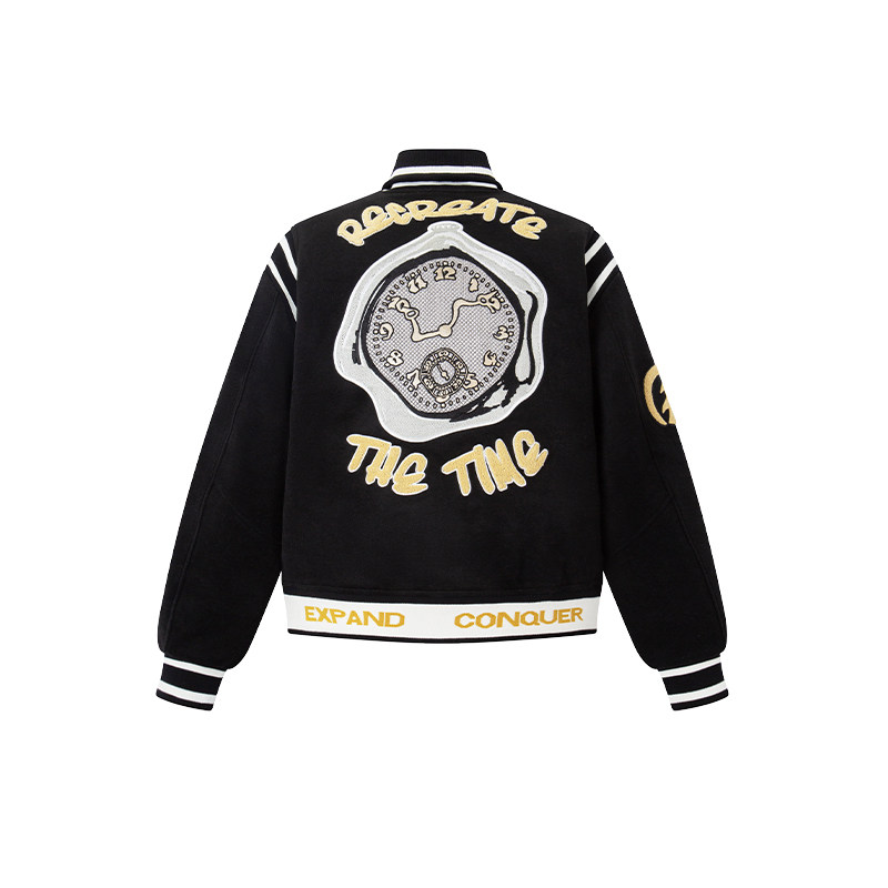 CEEC LA男女同款翻领毛呢夹棉棒球服 301360,淘宝优惠券,粉丝福利购,淘宝优惠卷