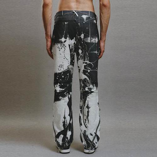CEEC LA 秋冬男士锐舞星球印花结构拉链长裤301360 - 图2
