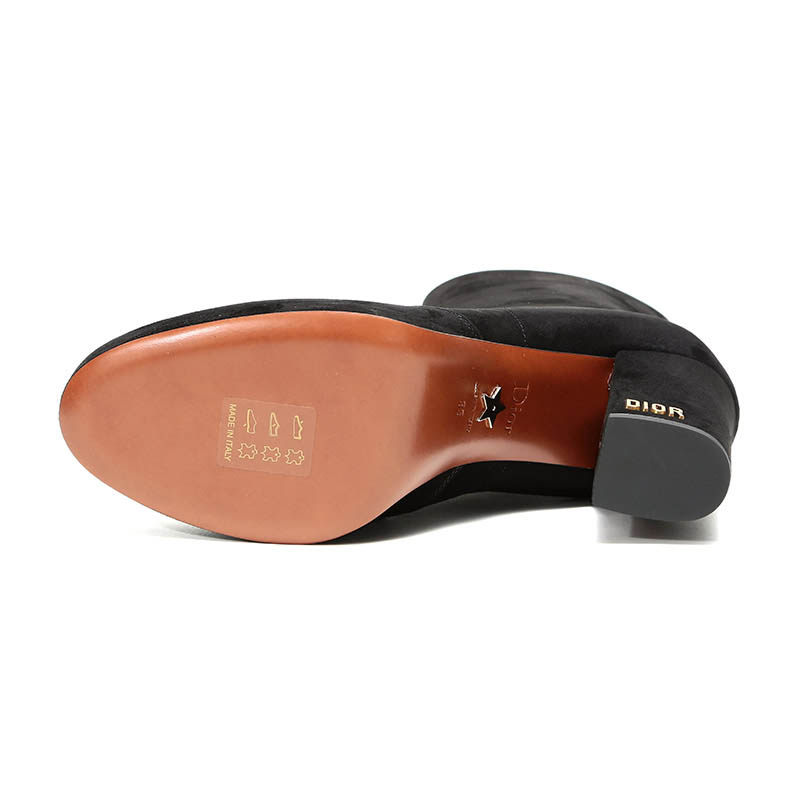 dior /迪奥女士黑色绒面皮革短靴 银泰百货精品时装靴