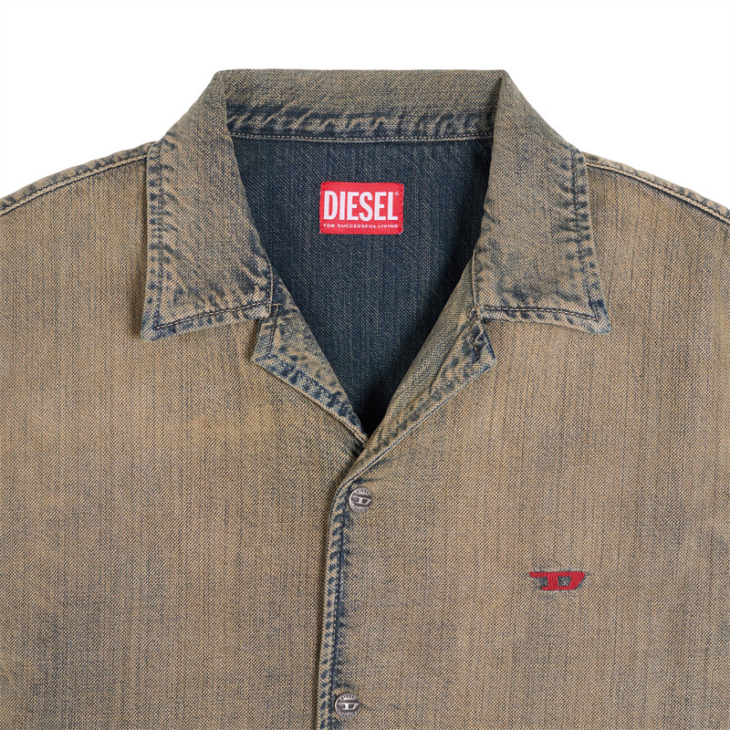DIESEL 春夏新款男士短袖牛仔衬衫（水洗产品）银泰百货 301574,淘宝优惠券,粉丝福利购,淘宝优惠卷