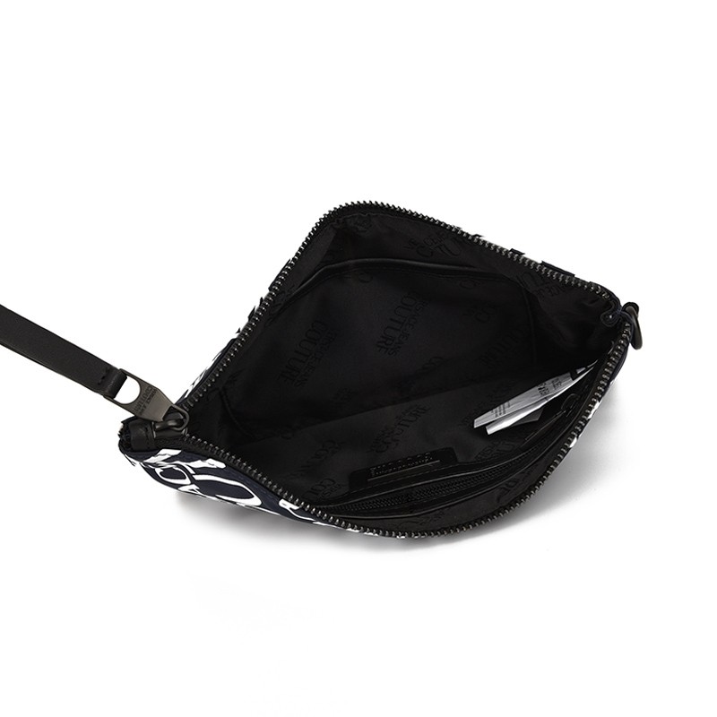 范思哲男士白色logo中号手拿包 银泰百货精品男士包袋