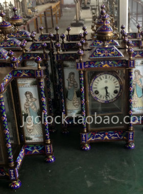 景工正品仿古座钟 欧式机械座钟 摆设饰品 软装工艺 景泰蓝钟