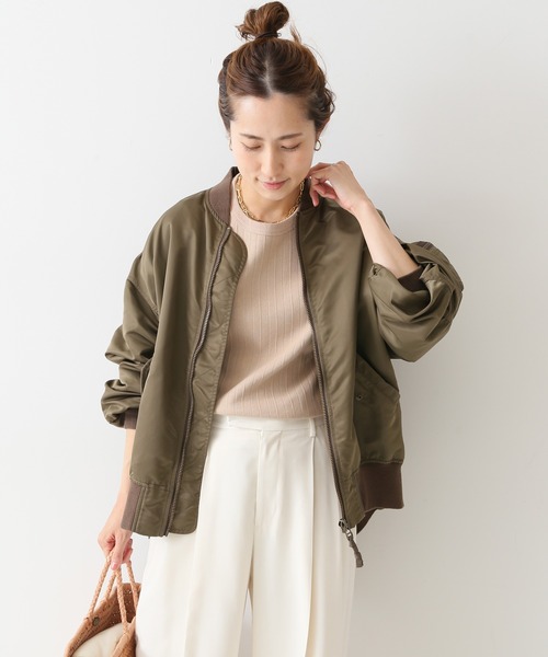 日单2025秋新品百搭小松vintage染色尼龙复古MA-1短外套FRAMEWORK - 图2