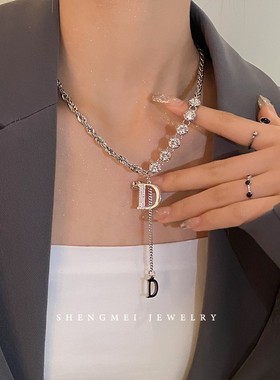 甜酷冷淡风辣妹轻奢项链气质百搭高级感锁骨链小众潮流毛衣链颈链