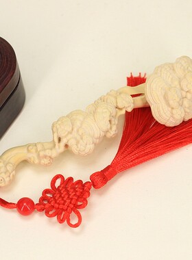 黄杨木雕刻灵芝如意款摆件摆饰 客厅工艺品厂家批发雕刻桌面饰品