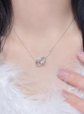 纯银双环项链女轻奢小众高级感