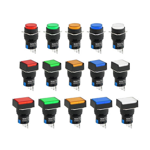 LA16按钮开关带灯自复位自锁正方形长方形圆形启动电源12 24 220V - 图3