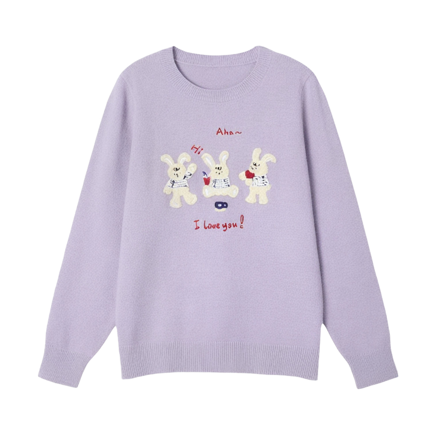 采多宝大码女装胖mm2025冬季新款圆领小兔子毛巾绣毛衣EDMY6706,淘宝优惠券,粉丝福利购,淘宝优惠卷