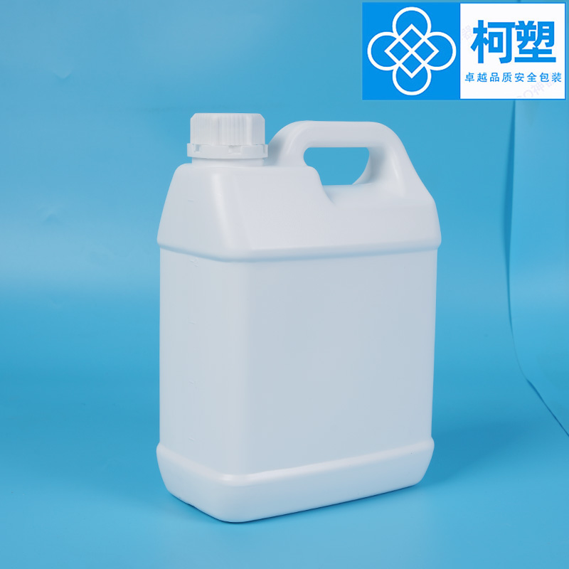 2.5升塑料桶瓶带盖扁方壶2.5L升样品水桶5斤酒桶乳白小口方罐胶壶-图2