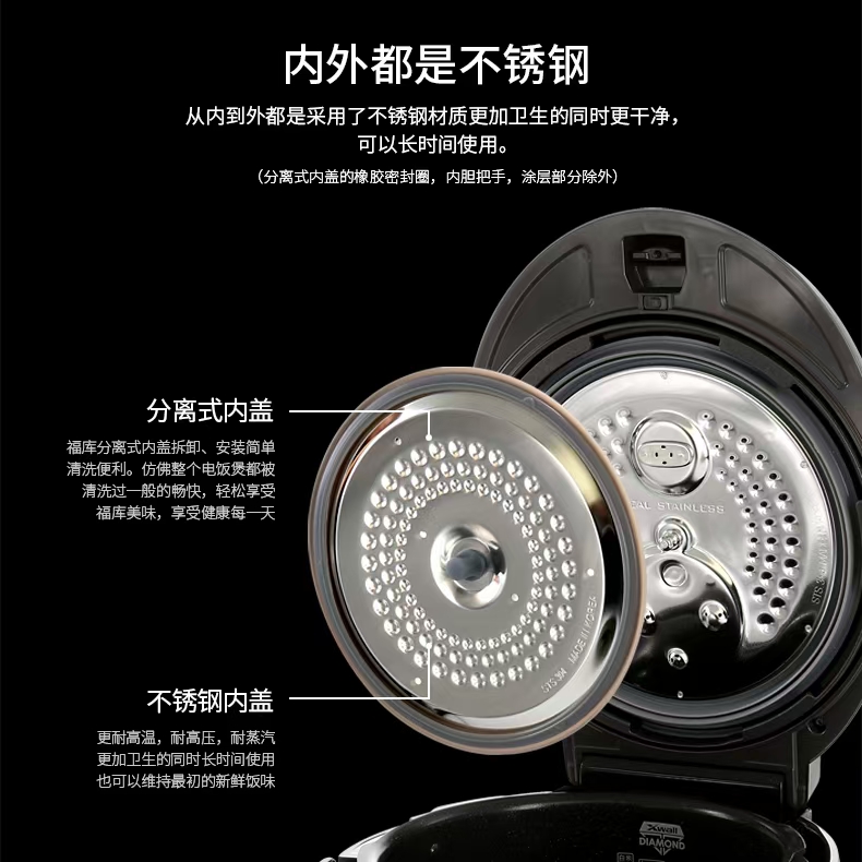 原装韩国CUCKOO/福库电饭煲内盖密封圈清洗盖胶圈 3L/4L/5L正品-图0