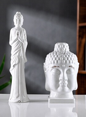 陶瓷仿古风白色样板间摆台装饰品