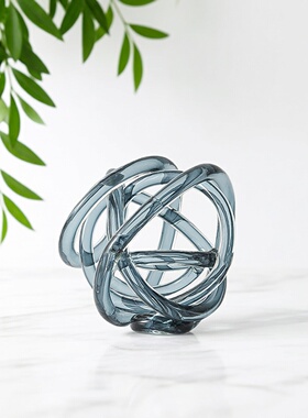 抽象手工蓝色缠绕软装摆件抽象