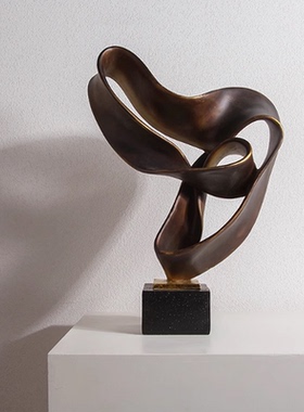 新古典侘寂风树脂飘带轻奢雕塑