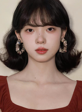 西迟原创设计毛毛女卷绒耳环