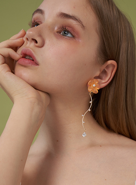 西迟原创设计花朵曲线新式橙色系