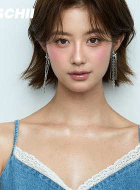 Y2K千禧风五角星流苏耳环多层混搭链条千禧辣妹小众设计耳饰女