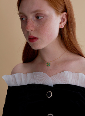 八角星圆盘女项链简约脖子饰品