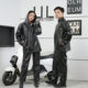 Waterproof and oil-proof middle-aged and elderly loose leather jacket set labor insurance
