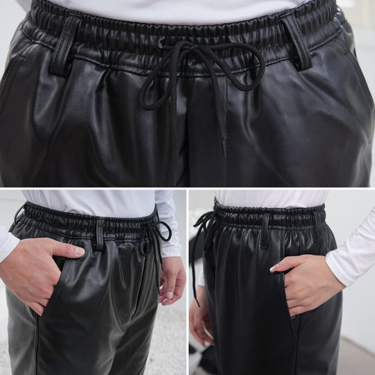 PU leather pants men's oil-proof and waterproof work pants labor insurance dirty resistance