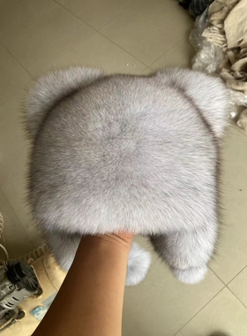 新款狐狸毛浣熊猫耳帽整皮草成人儿童男女同款秋冬户外护耳滑雪暖