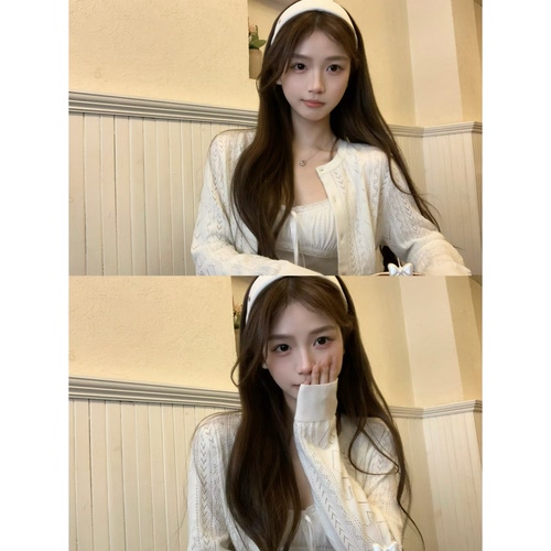 BBen 甜度满满 爱心钩花针织开衫女薄款2026夏季新款空调衫小上衣 - 图0