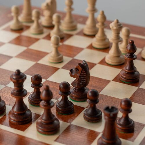 1chess国际象棋波兰进口中型实木折叠棋盘六一儿童节初学入门欧式 - 图3