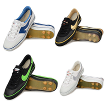 Three Balls Football Shoes Teenagers Elementary School Kids Wear Bottom Rubber Nails Children Mens And Womens Broken Nails Canvas Training Shoes Leather Foot