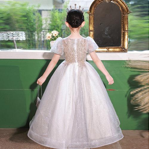 精选女童b礼服轻奢小众高端夏季公主裙儿童小主持人花童钢琴演奏 - 图3