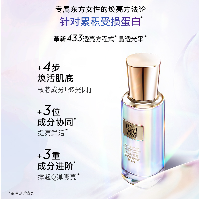 百雀羚旗舰店百雀羚聚光精华体验礼包焕亮淡纹组合(聚光精华10ml+帧颜霜1g*3)2