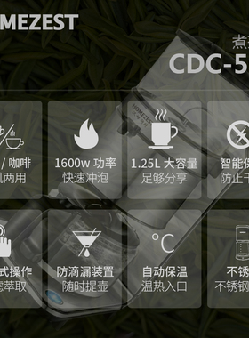 德国HOMEZEST/汉姆斯特全自动蒸汽煮茶器 8秒出茶大容量茶壶保温