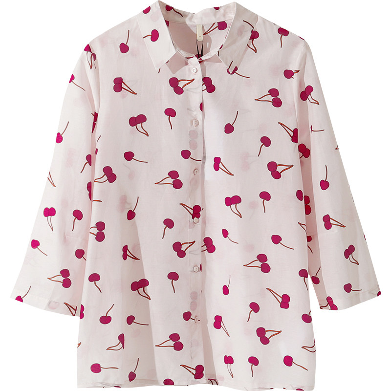 甜美可人小樱桃印花微丝棉女花衬衫 miccbeirn服饰旗舰衬衫